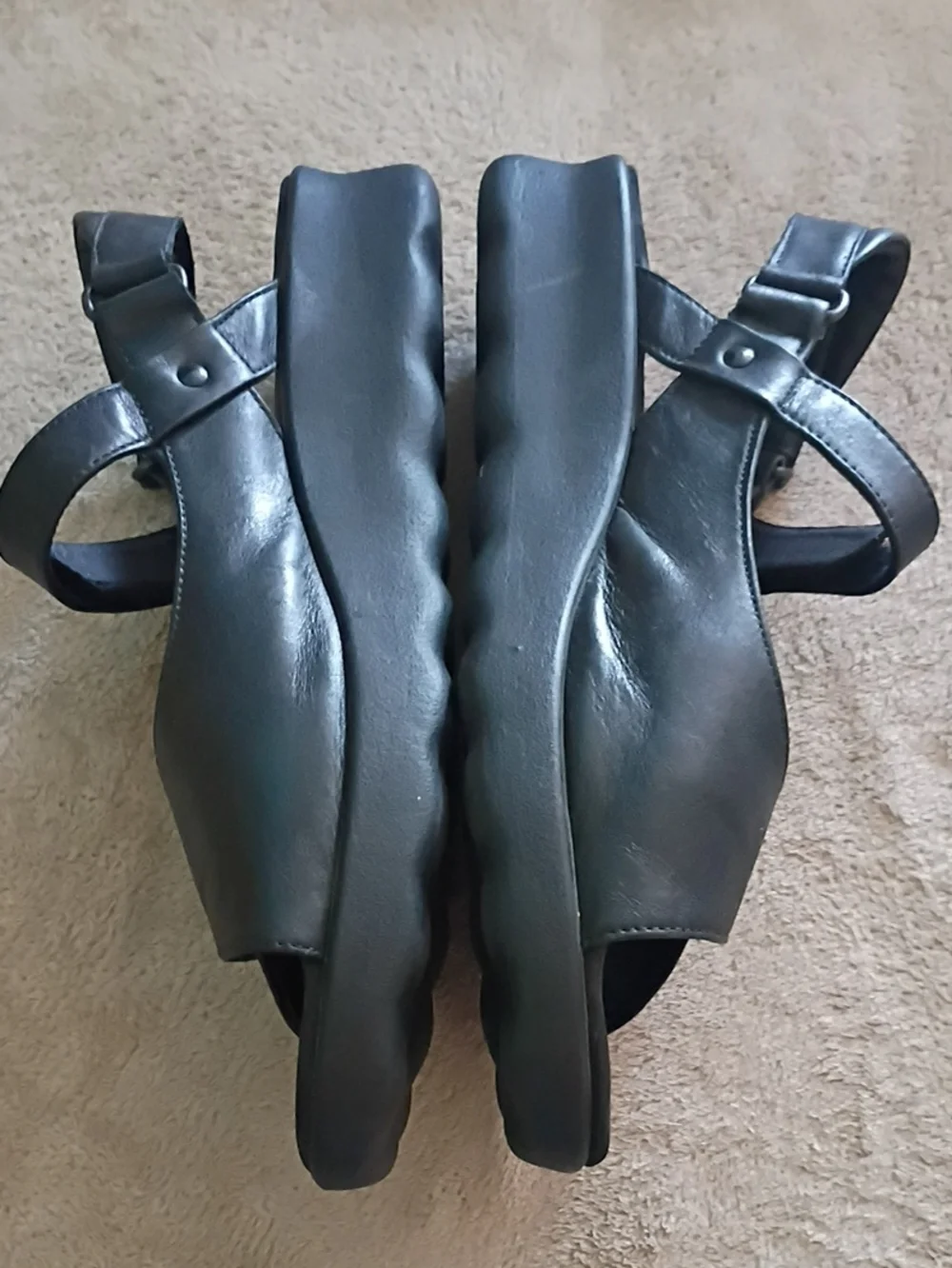 Wolky Black Jewel Platform Sandals